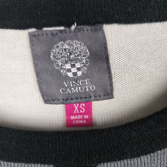 Vince Camuto Dress Womens XS Black White Colorblock Dark Academia Pleated Goth - Picture 3 of 16